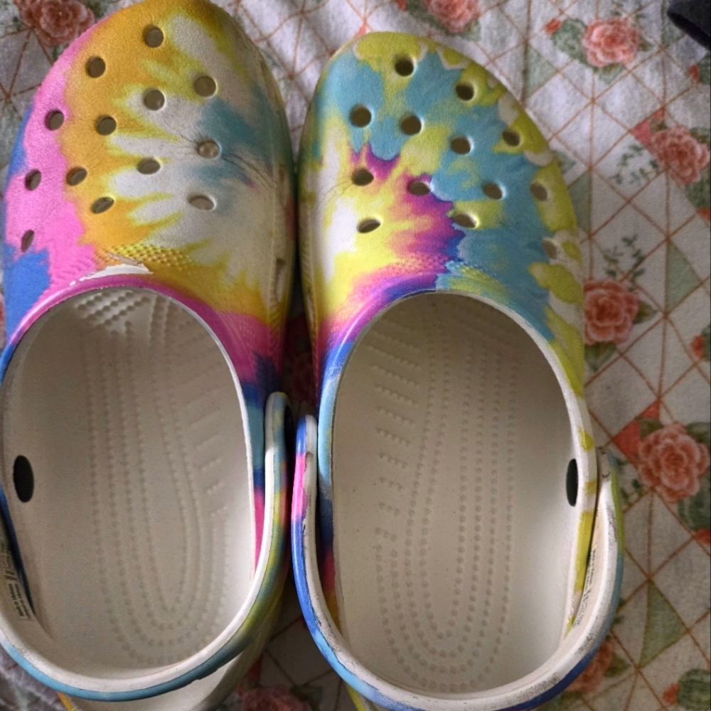 Tye dye crocs
